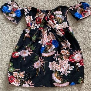Floral Off the Shoulder Mini Dress